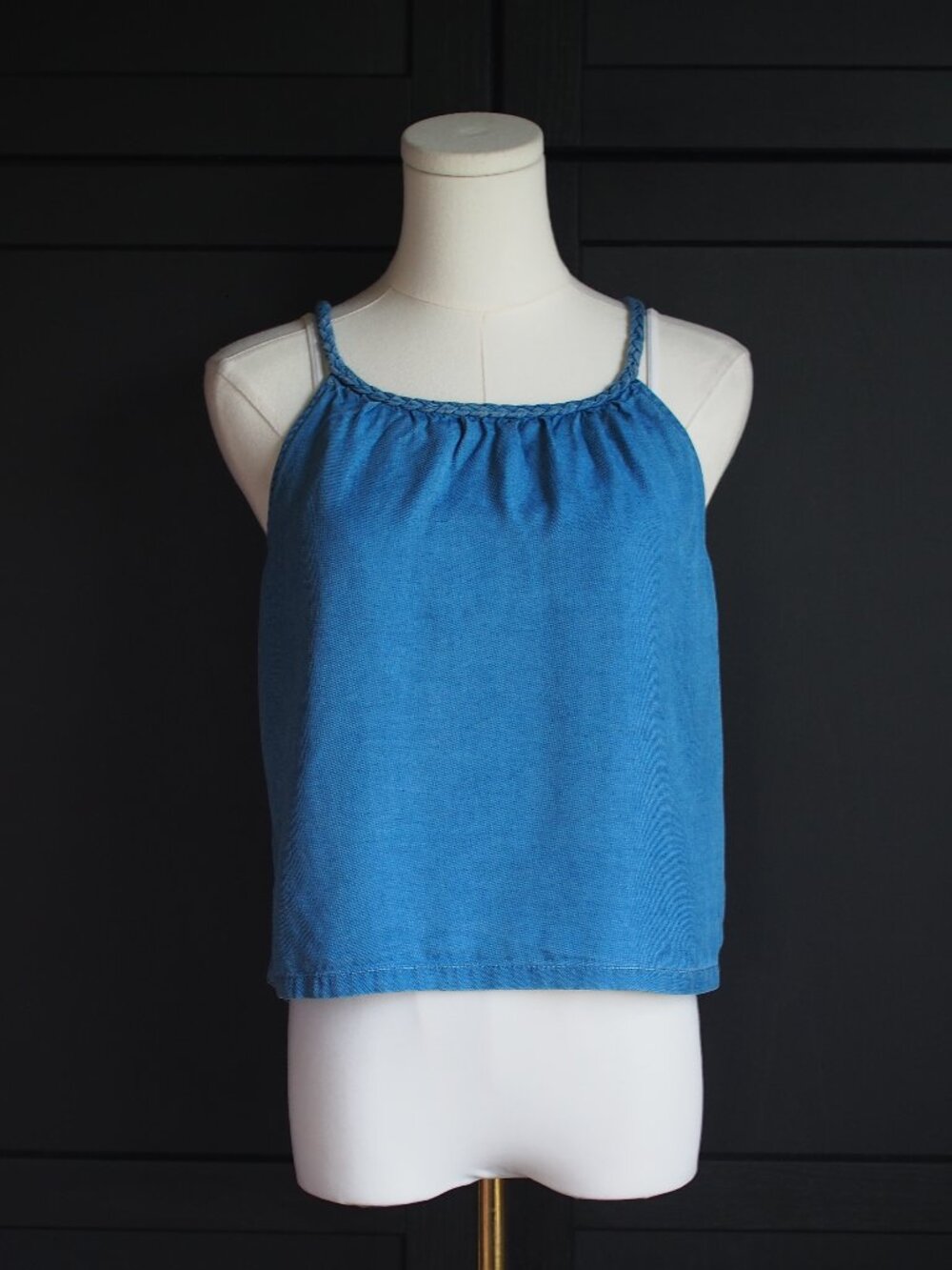 Joie | Chambray Tank Top w Braided Back Tie